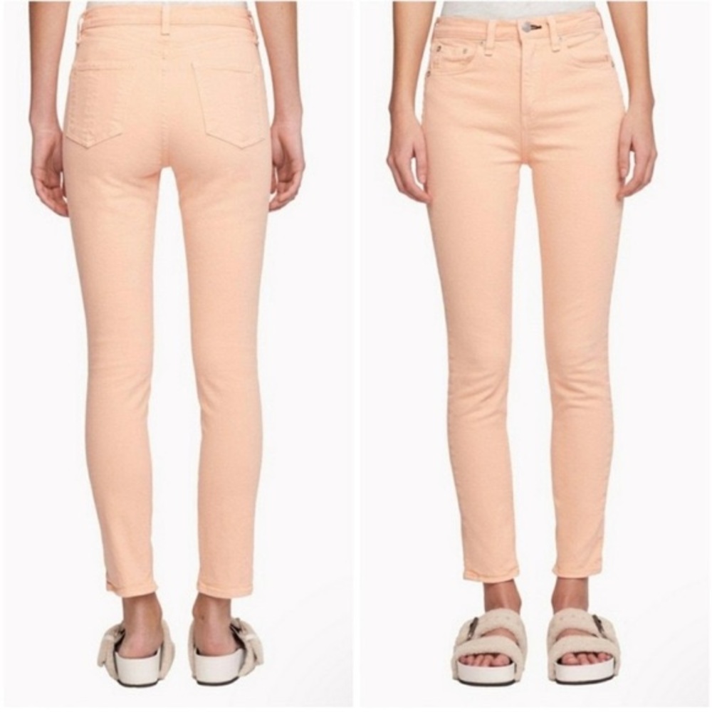 rag & bone High-Rise Skinny Jeans in Light Peach